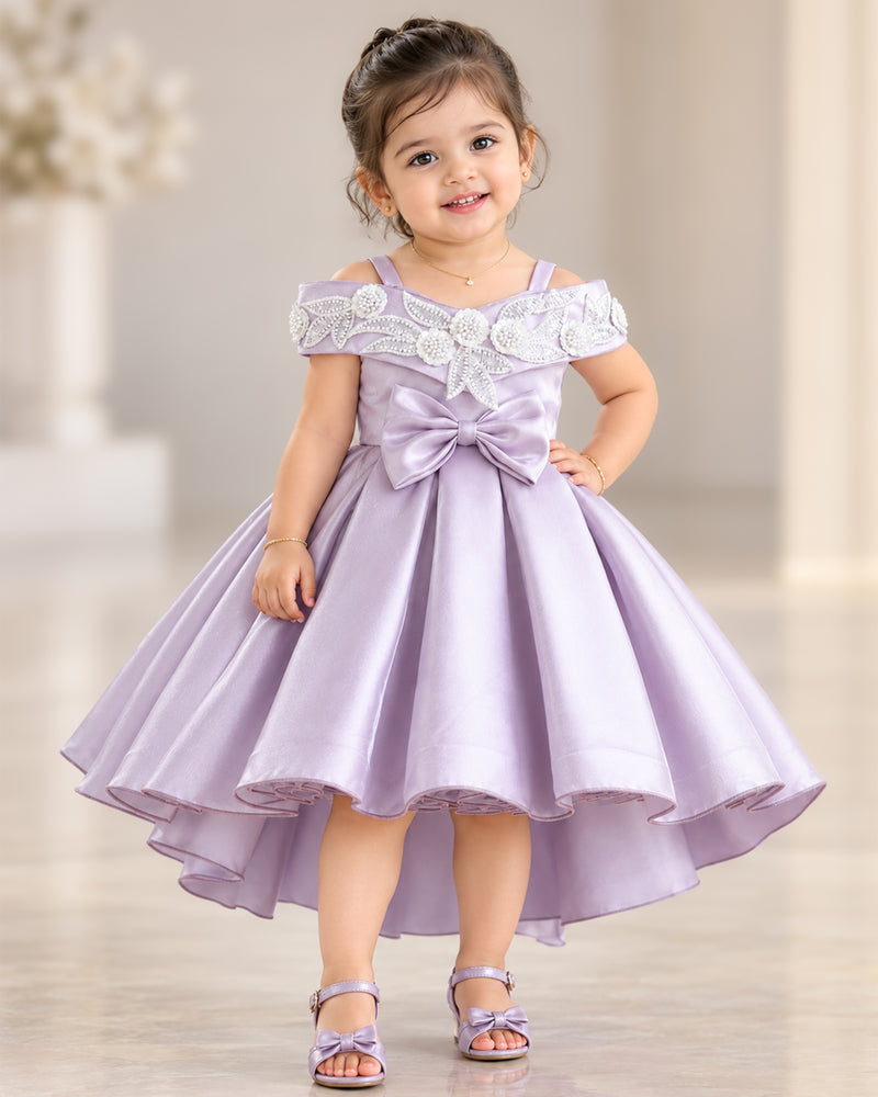 Lilac Fairy Tail Bow Frock for Baby Girl – Stanwells Kids