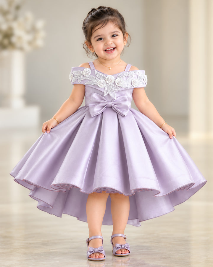 Baby Girl Lilac Bow Frock Birthday Party Wear – Stanwells Kids