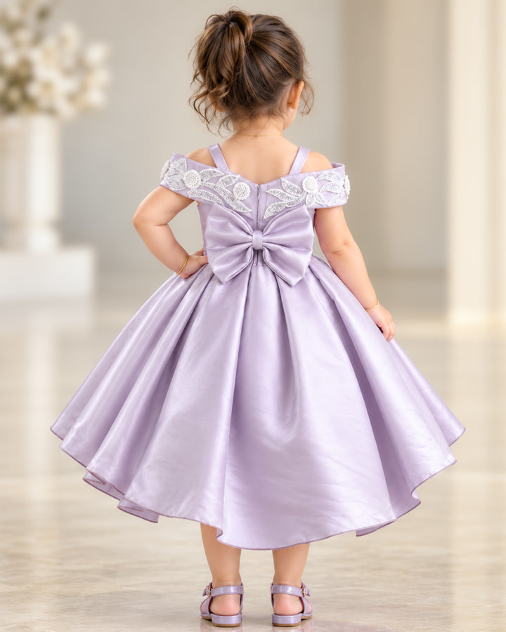 Baby Girl Lilac Bow Frock Up Down Flared Skirt – Stanwells Kids