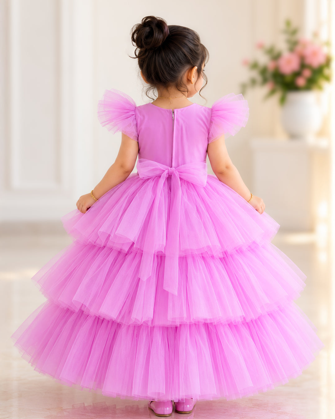 lilac baby girls kids full gown stanwells kids full handwork frock