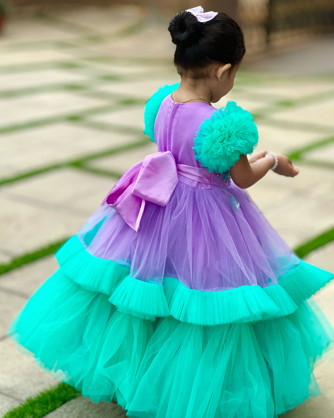 Sea Green & Lilac Birthday Dress for Baby Girls Stanwells Kids Sea Green & Lilac Birthday Dress for Baby Girls Stanwells Kids