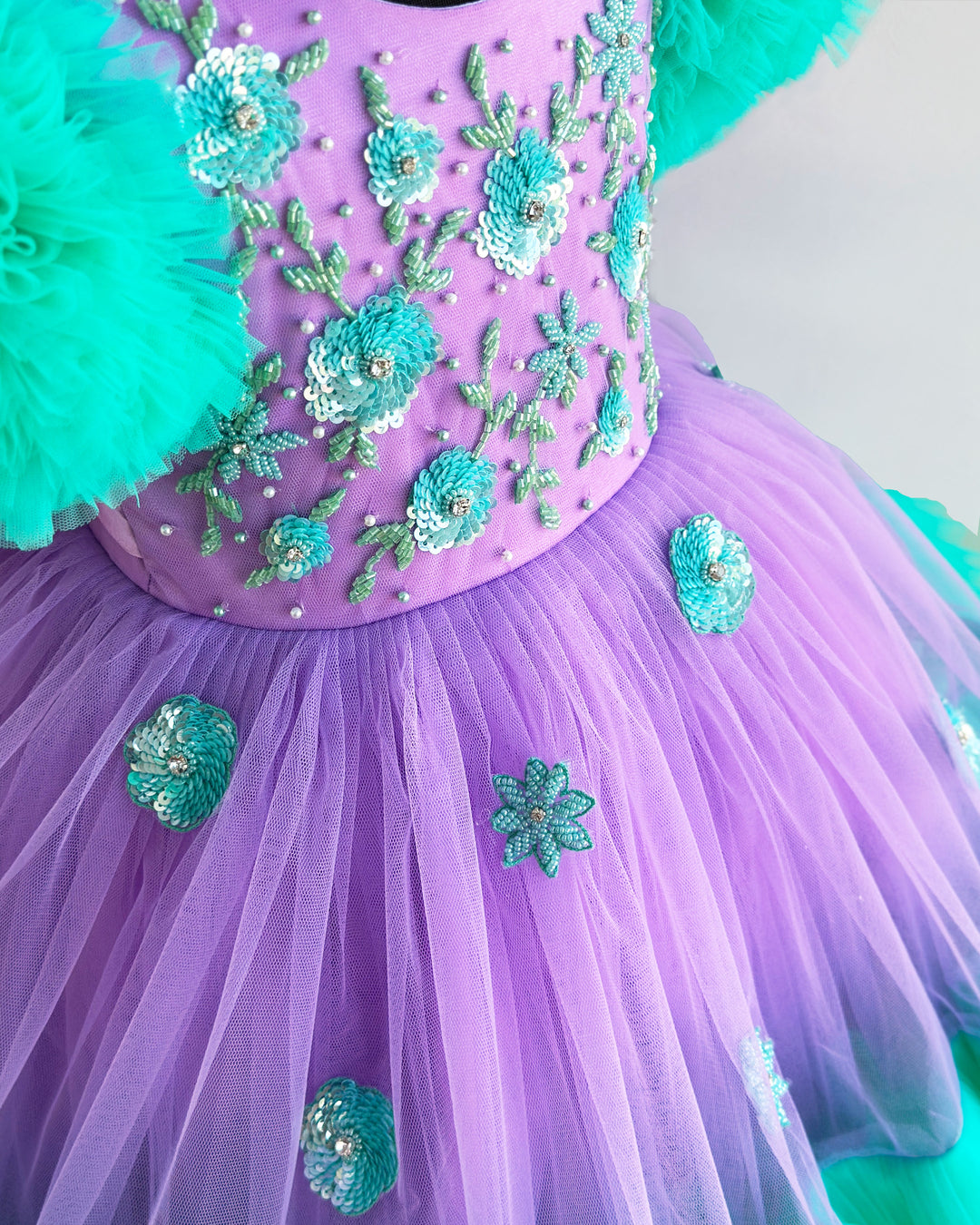 Sea Green & Lilac Birthday Dress for Baby Girls Stanwells Kids Sea Green & Lilac Birthday Dress for Baby Girls Stanwells Kids
