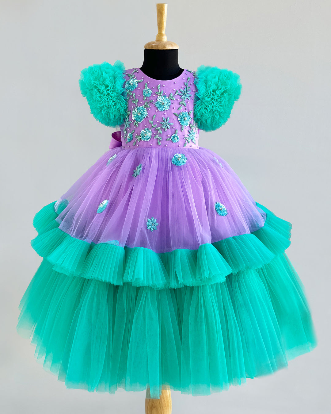 Sea Green & Lilac Birthday Dress for Baby Girls Stanwells Kids Sea Green & Lilac Birthday Dress for Baby Girls Stanwells Kids
