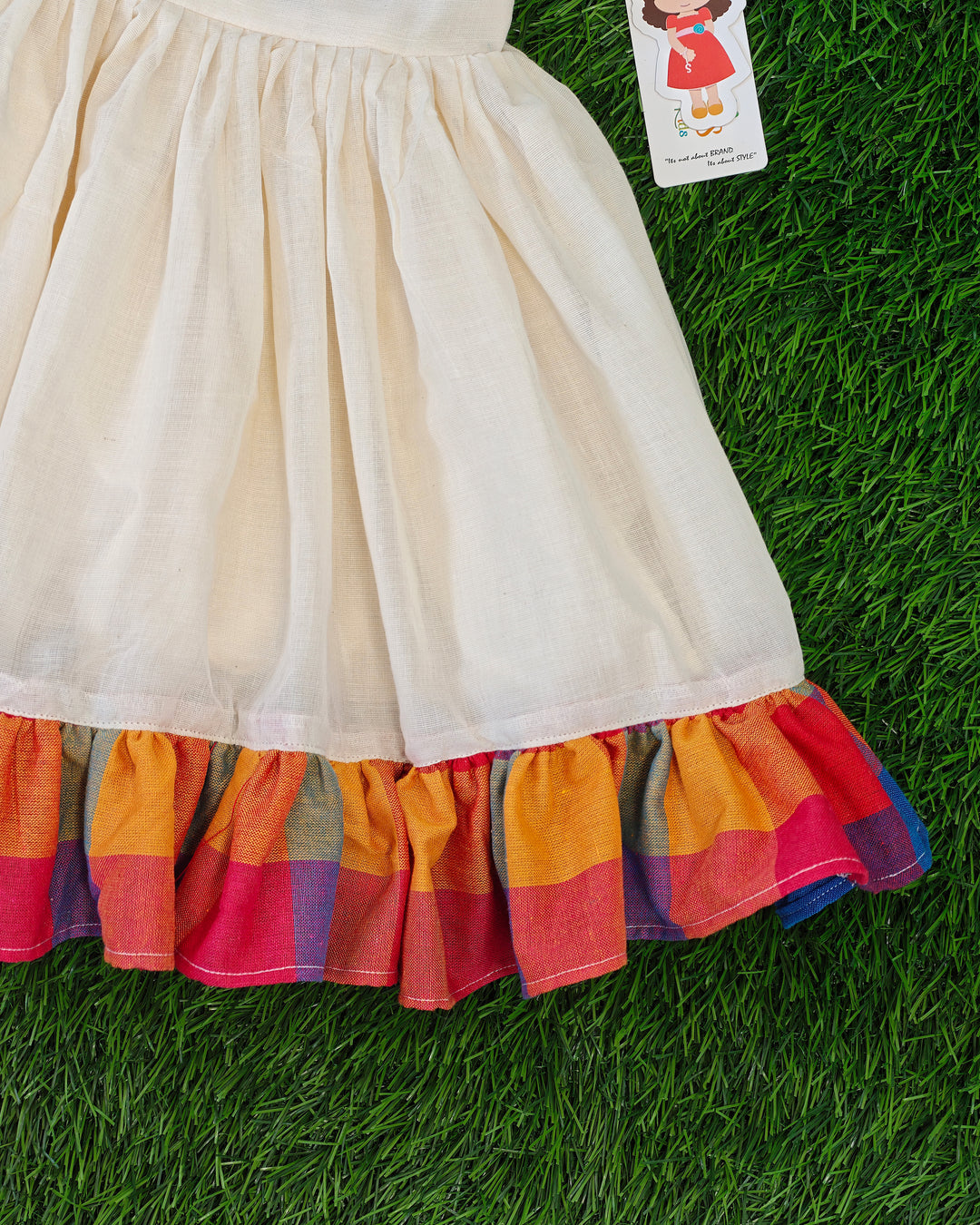 Cream Madras Check Handloom Frock Toddler Festive Wear – Stanwells Kids