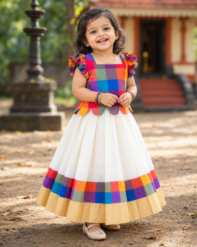 Madras Check Trending Soft Cotton Lehenga Choli for Baby Girl – Stanwells Kids