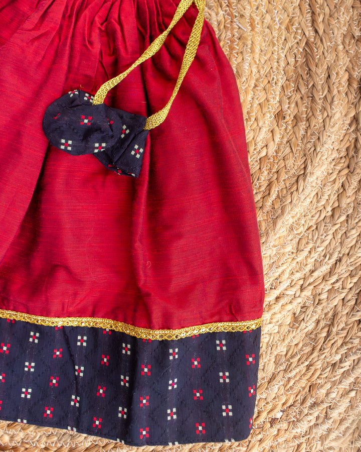 Festive wear Meena Butti lehenga for girls – side view, Stanwells Kids