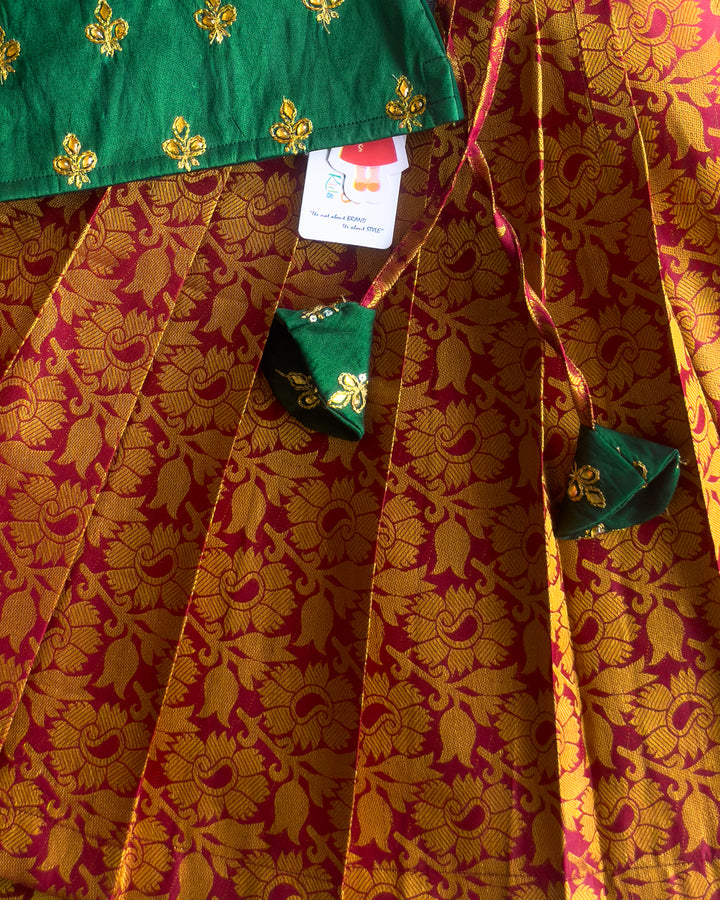 maroon bottle green lehenga choli baby girls ethnic birthday dress stone embroidered traditional lehenga choli kids festive wear girl