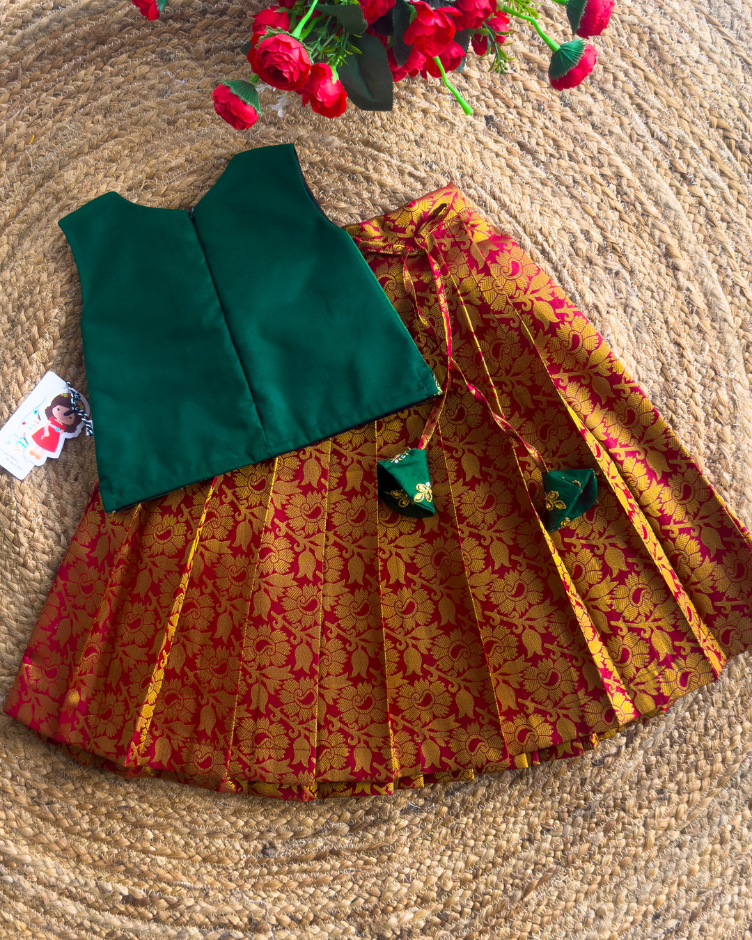 maroon bottle green lehenga choli baby girls ethnic birthday dress stone embroidered traditional lehenga choli kids festive wear girl