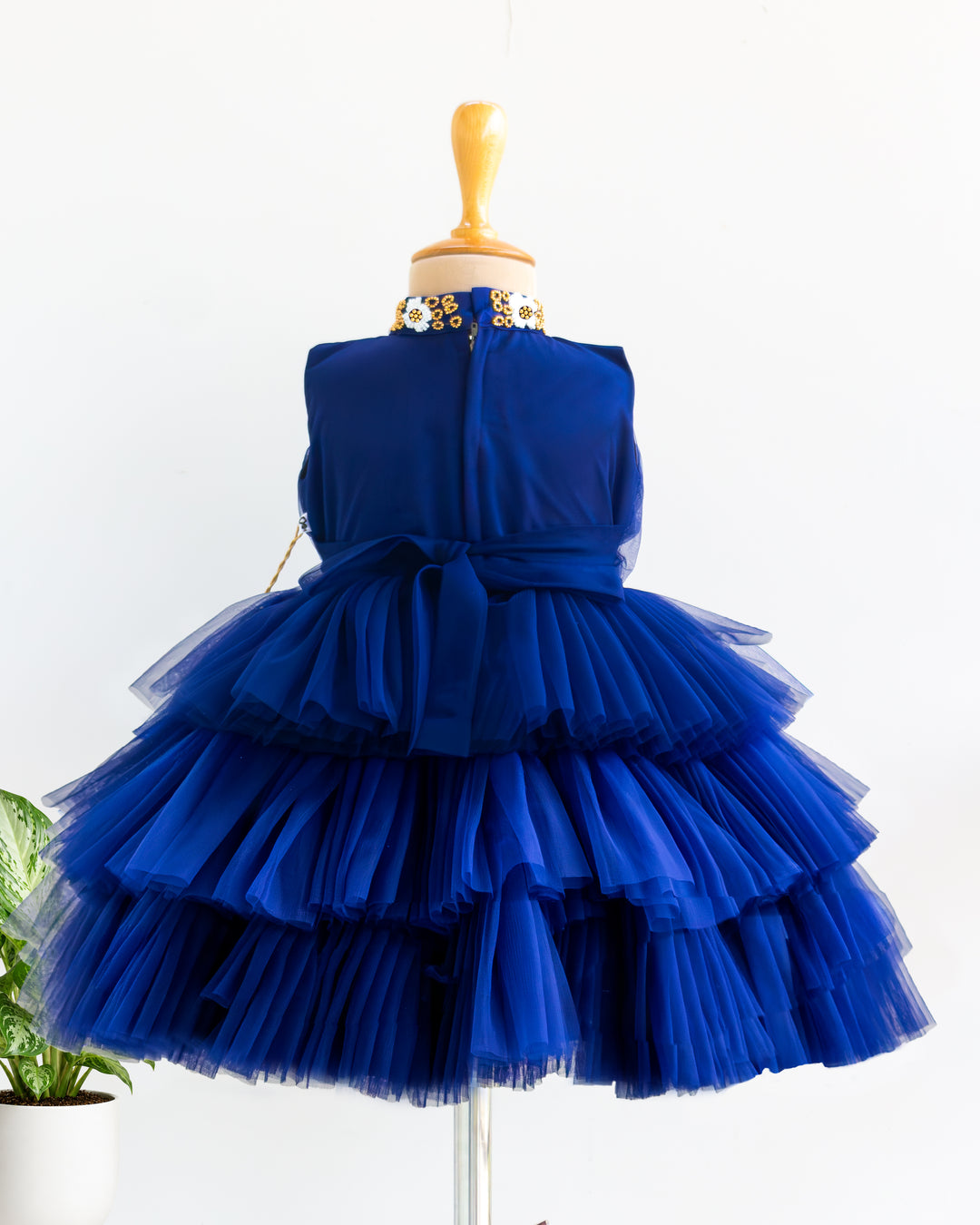 Navy Blue Heavy Frock with Soft Poplin Lining – Baby Girl – Stanwells Kids
