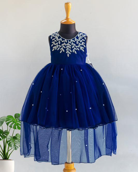 Navy blue premium tail birthday frock for baby girl India – Stanwells Kids