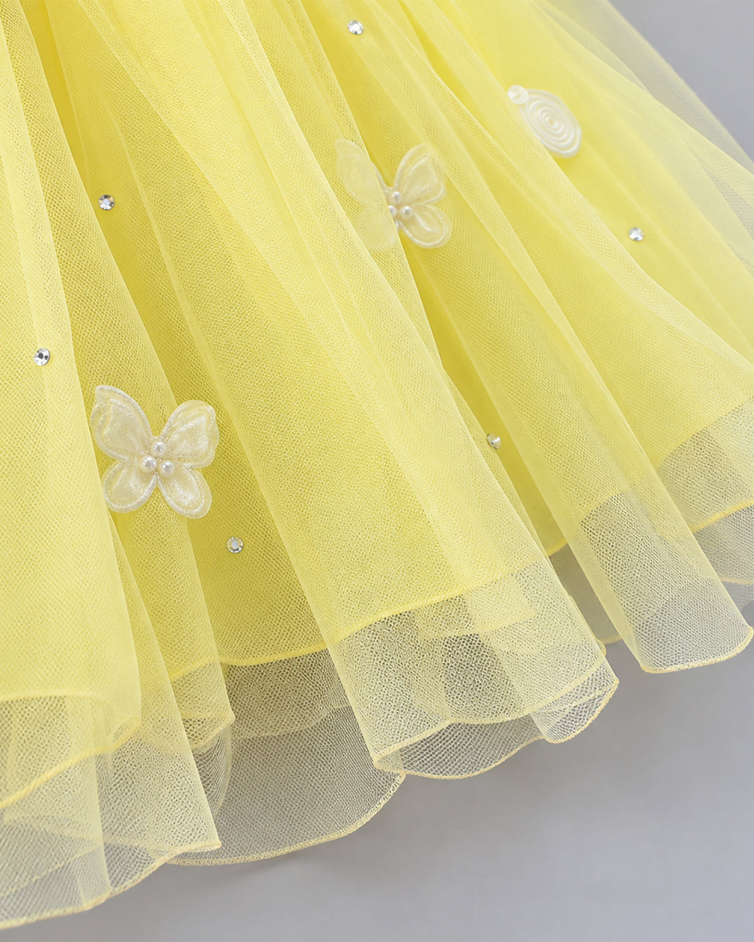 Baby Girl Yellow Frock Pearl Yoke Fully Lined – Stanwells Kids