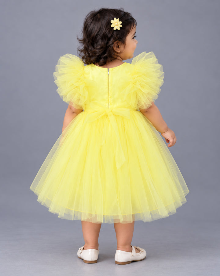 Neon Yellow Birthday Party Dress for Toddler Girl – Stanwells Kids