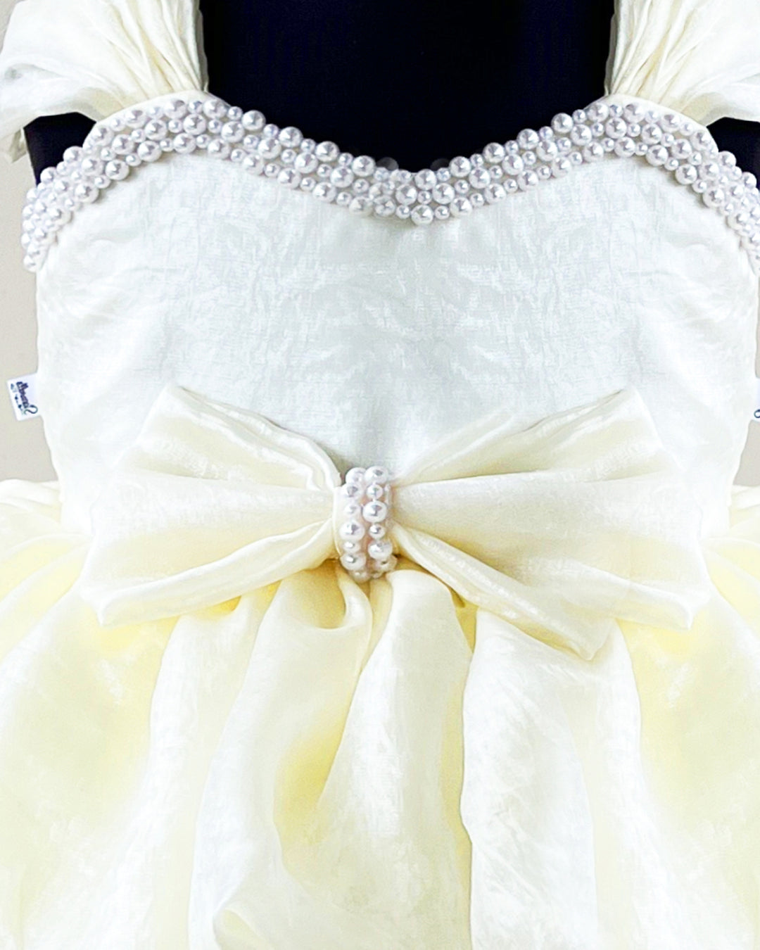 Off white premium silk baby girl birthday dress, western style frock, layered partywear dress, kids birthday outfit for girls