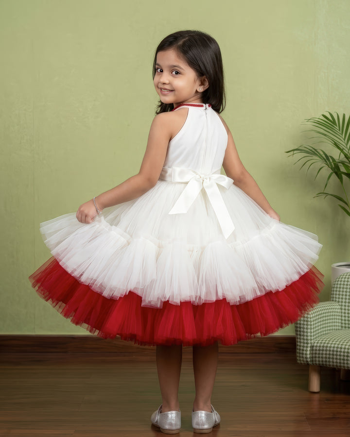 valentine dresses for kids offwhite red combo for baby girls love design dresses kids heart frocks handwork love design halter neck pattern