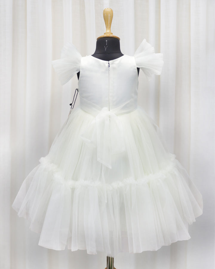 Off white candy theme frock for baby girls, premium birthday dress, partywear dress, Stanwells Kids