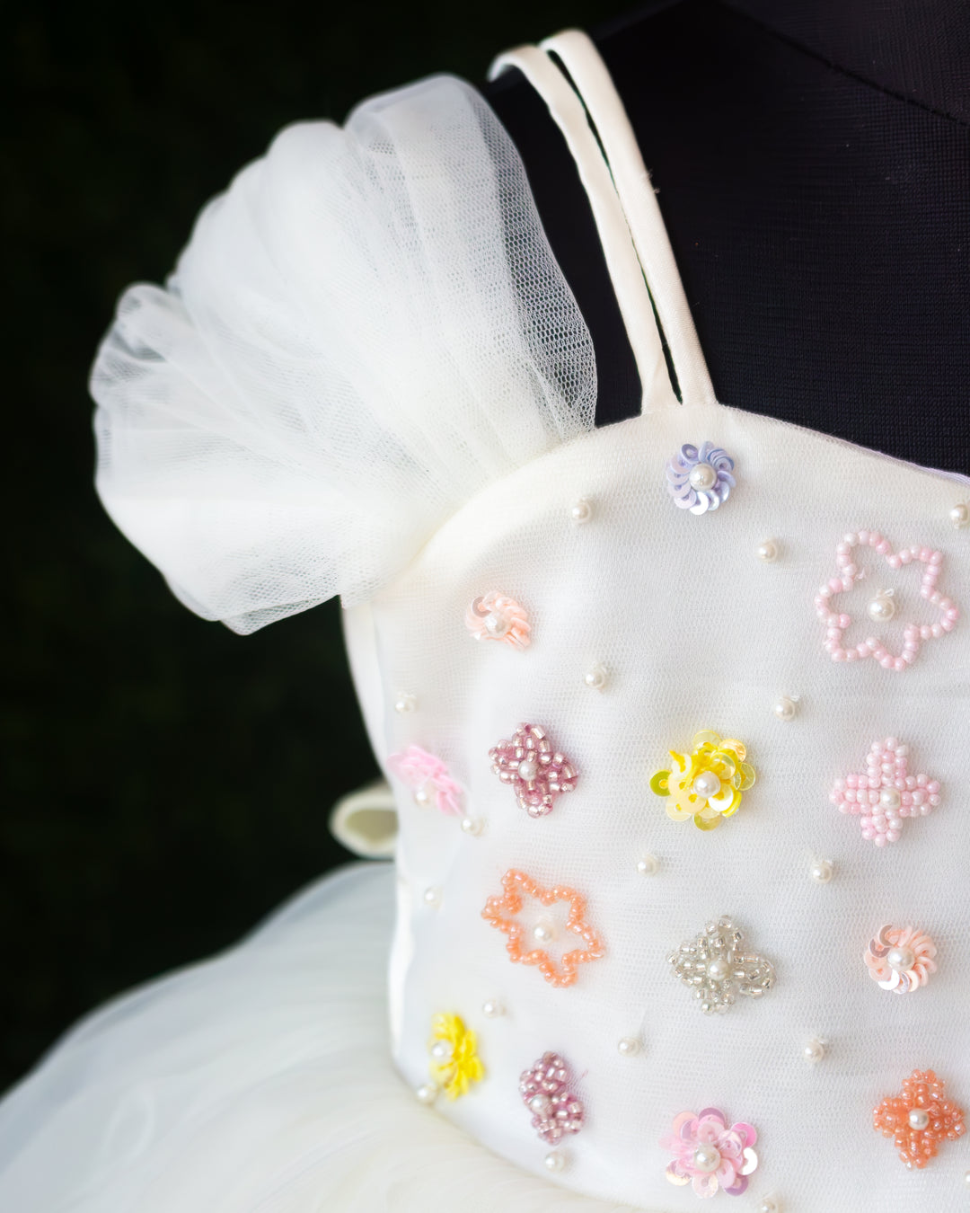 Off white princess handwork frock layered skirt for baby girl – Stanwells Kids