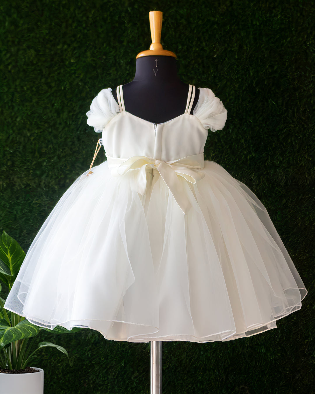 Off white handwork princess partywear frock full look for baby girl – Stanwells Kids