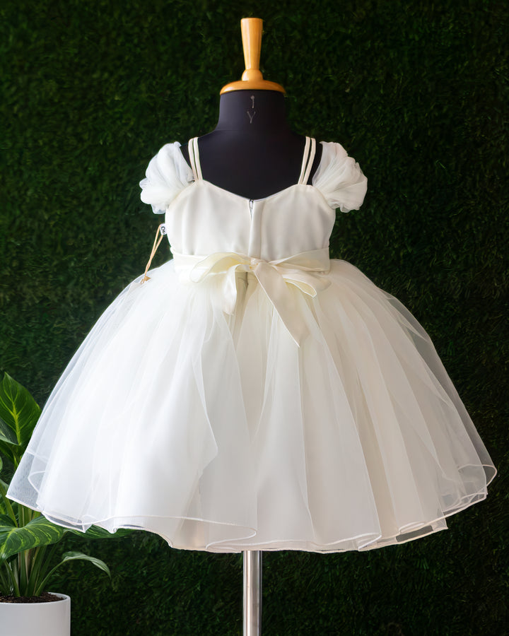 Off white handwork princess partywear frock full look for baby girl – Stanwells Kids