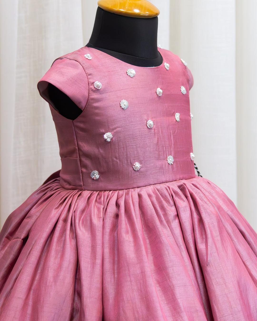 Baby girls onion pink birthday dress handwork partywear frock stylish baby girl party dress toddler birthday frock premium kids occasion dress