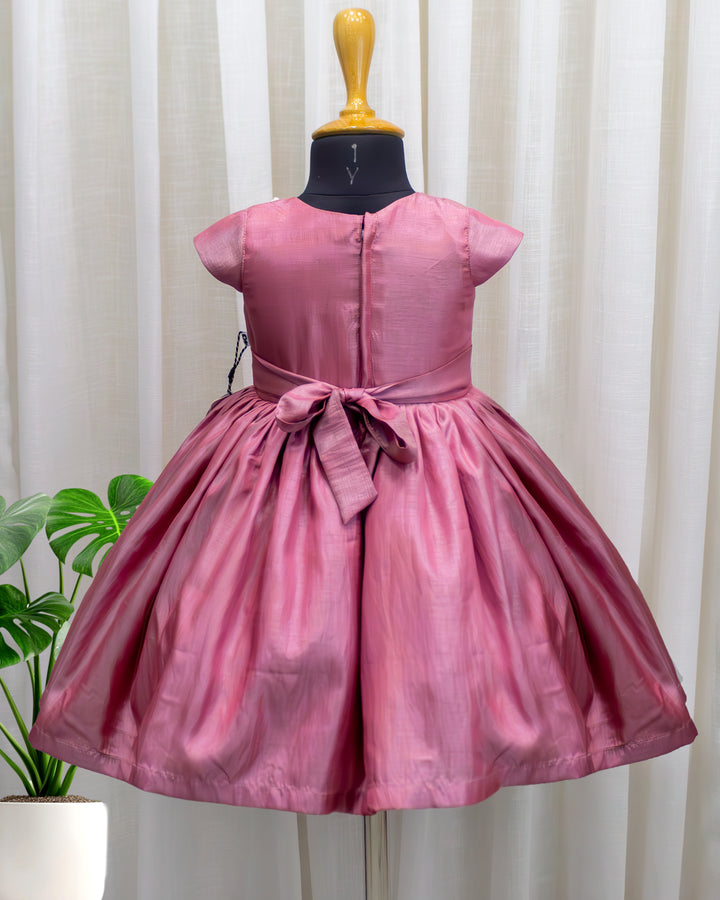 Baby girls onion pink birthday dress handwork partywear frock stylish baby girl party dress toddler birthday frock premium kids occasion dress