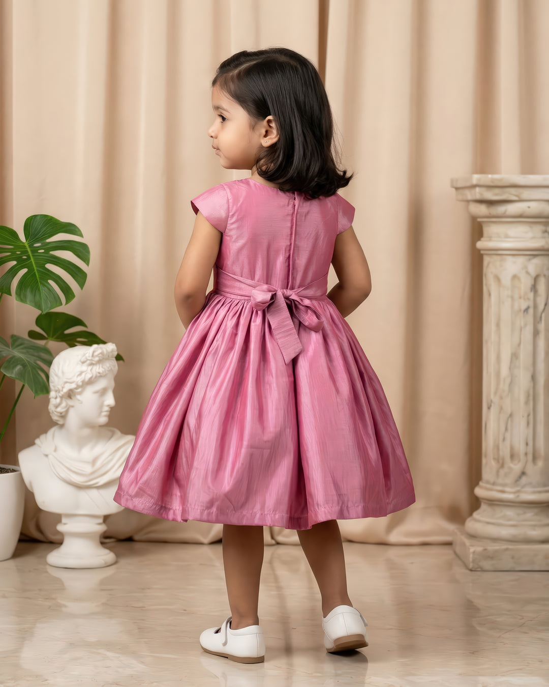 Onion Pink Shade Birthday Frock – Stylish Handwork Partywear Dress for Girls