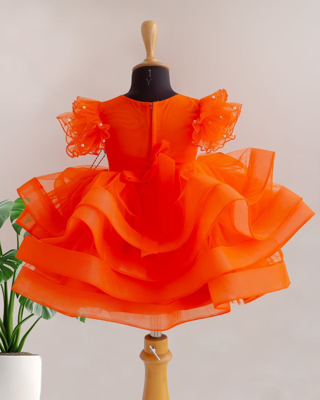 Orange Heavy Handwork Baby Girls Birthday Dress Premium Party Frock Stanwells Kids Orange Heavy Handwork Baby Girls Birthday Dress Premium Party Frock Stanwells Kids