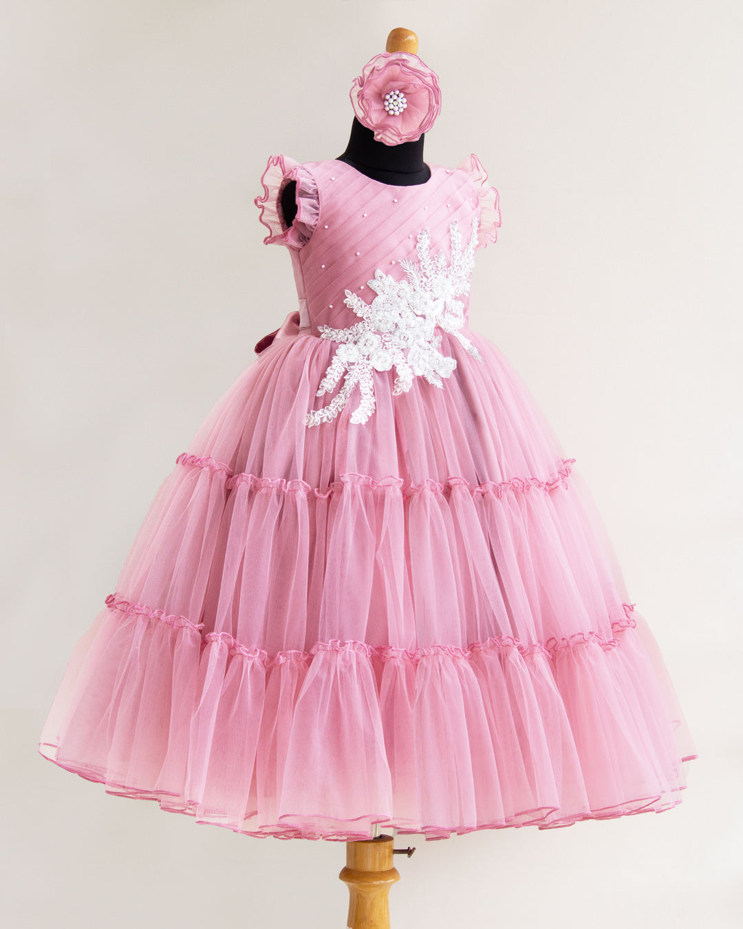 Dust Pink Shade Handwork  Party Perfect Birthday Frock