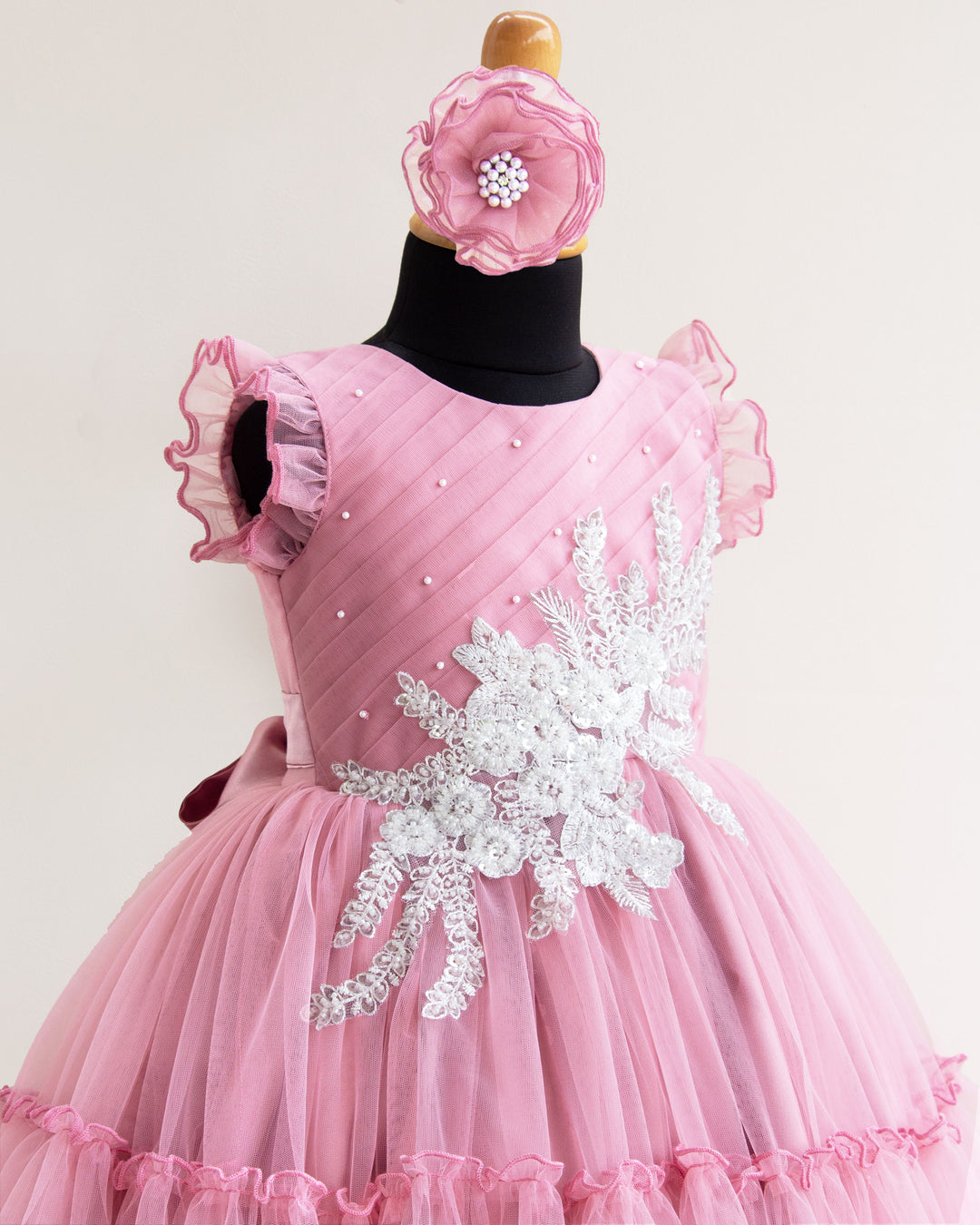 Dust Pink Shade Handwork  Party Perfect Birthday Frock