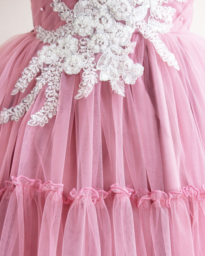 Dust Pink Shade Handwork  Party Perfect Birthday Frock