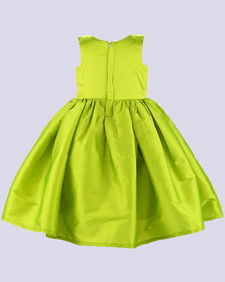 Pista Green & Pink party perfect knee length frock