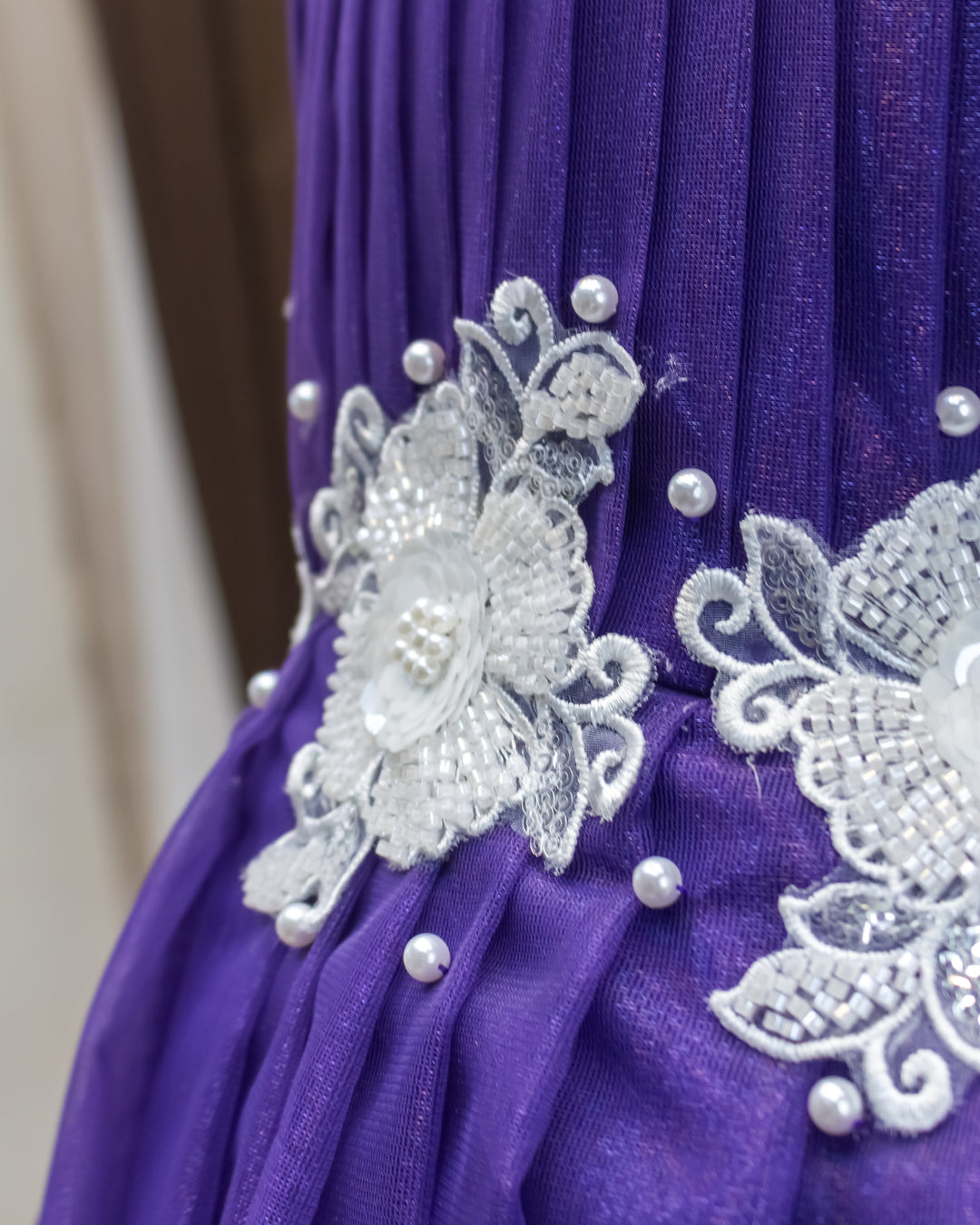 pastel violet birthday frock for baby girls, shimmer net flower applique dress, baby girl party wear, toddler birthday dress India, Stanwells Kids