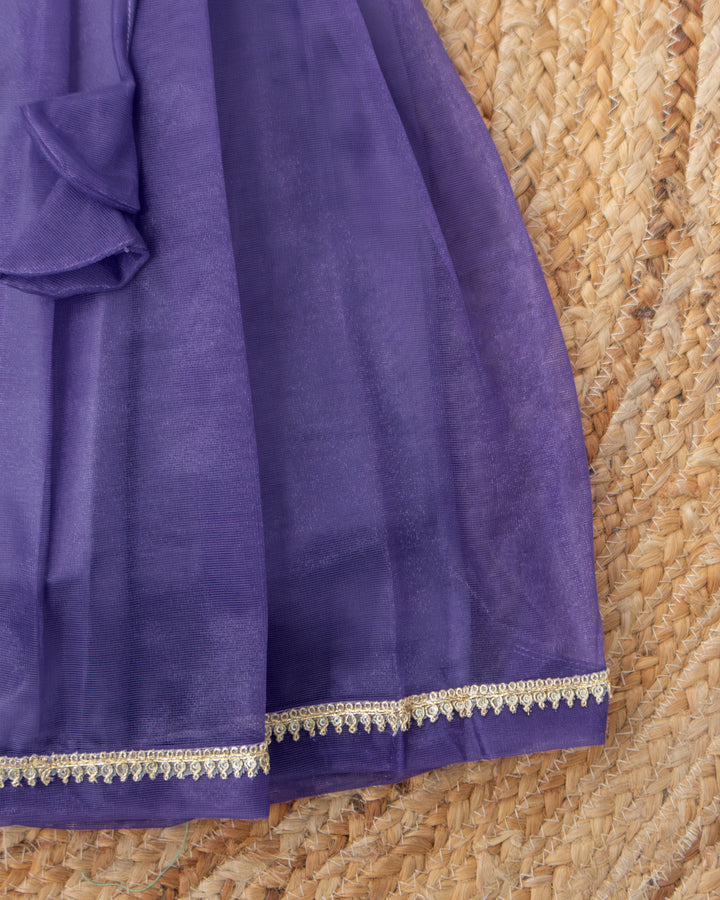 Pleated pastel violet silky net lehenga skirt for baby girl – Stanwells Kids
