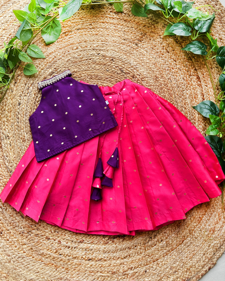 Peach violet shade baby girls birthday dress, handwork lehenga choli, traditional kids party wear, baby girl ethnic outfit