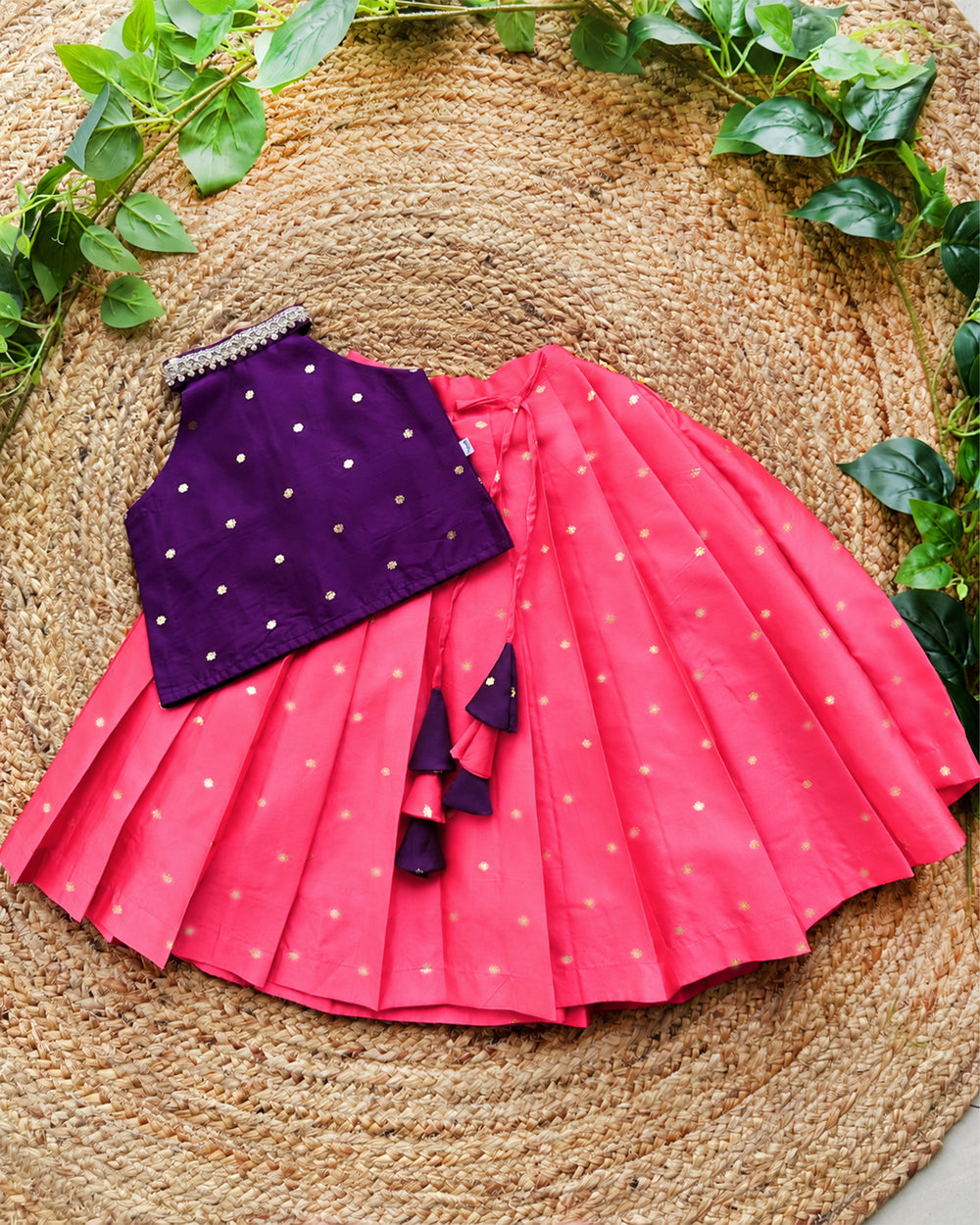 Peach violet festive lehenga choli for baby girl – Stanwells Kids