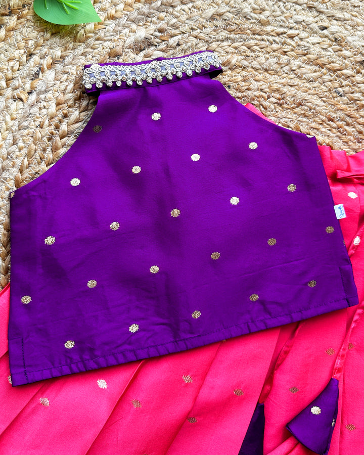 Peach violet shade baby girls birthday dress, handwork lehenga choli, traditional kids party wear, baby girl ethnic outfit