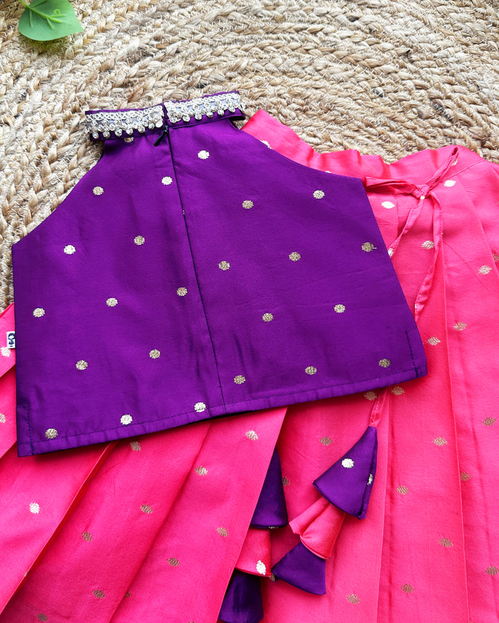 Peach violet shade baby girls birthday dress, handwork lehenga choli, traditional kids party wear, baby girl ethnic outfit