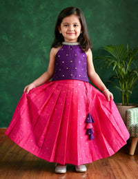 Peach Violet Festive Lehenga Choli for Baby Girl – Stanwells Kids