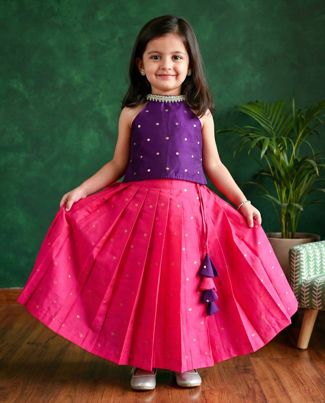 Peach violet shade baby girls birthday dress, handwork lehenga choli, traditional kids party wear, baby girl ethnic outfit