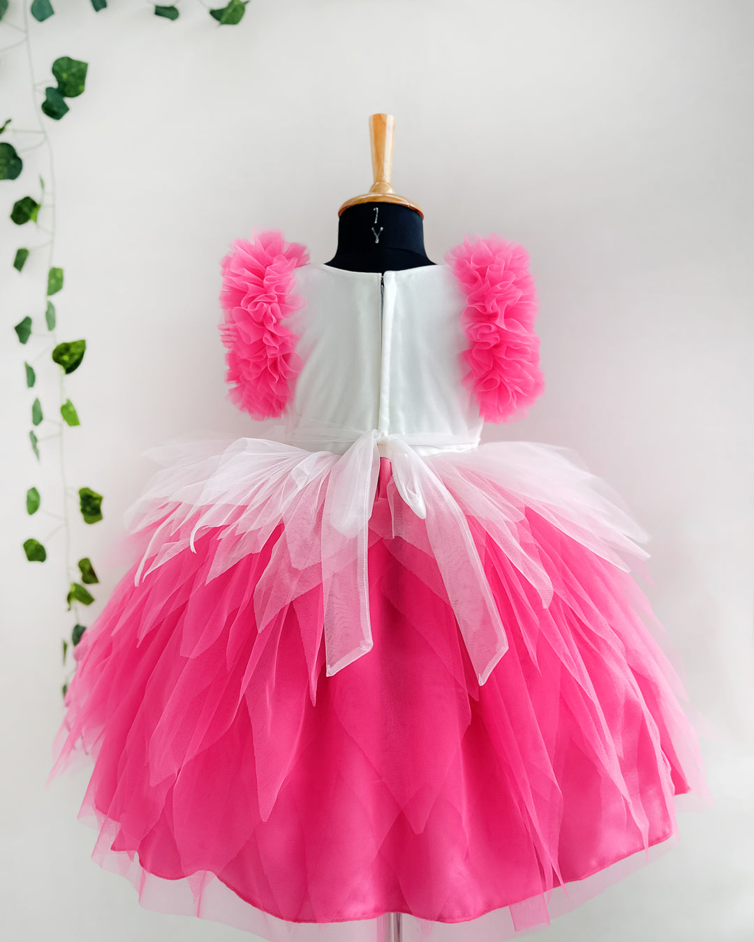 Peach and White Candy Popsicle Theme Frock – Handworked Applique Birthday Dress for Baby Girls by Stanwells Kids