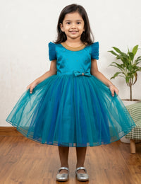 Peacock Handworked Bow Frock for Baby Girl – Stanwells Kids