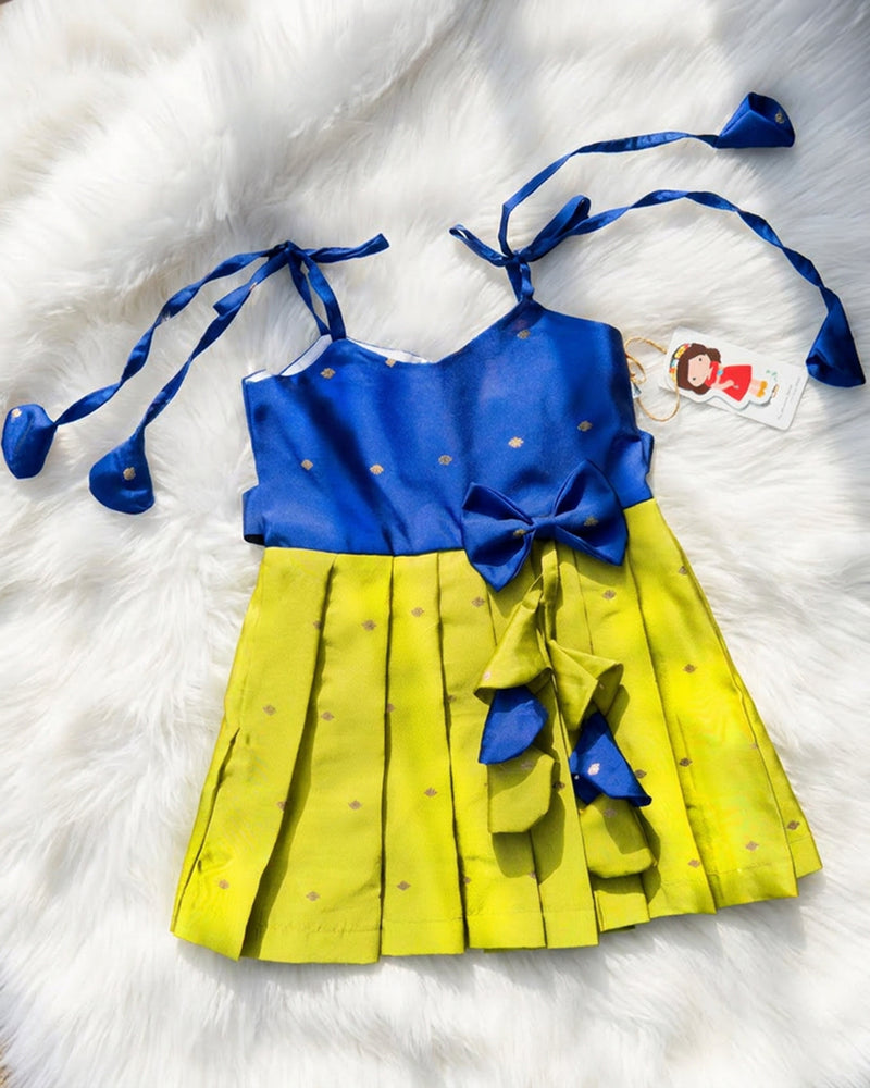 Pista Green & Royal Blue Silk Ethnic Kettuduppu for Baby Girl – Stanwells Kids