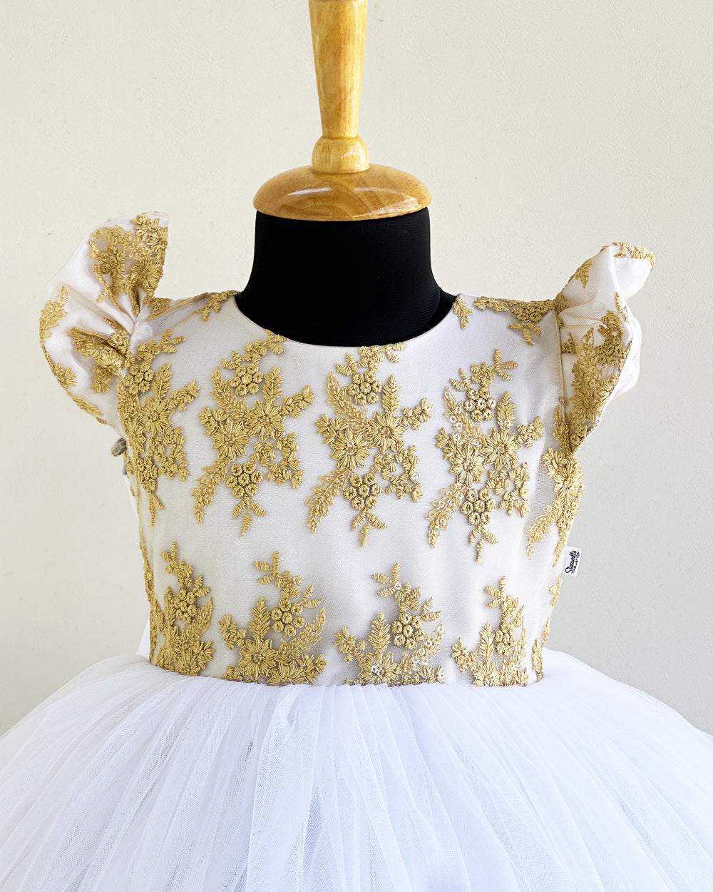 Pure White Princess Lace Frock, Baby Girls Birthday Dress, Designer Partywear Frock, Princess Dress for Baby Girl