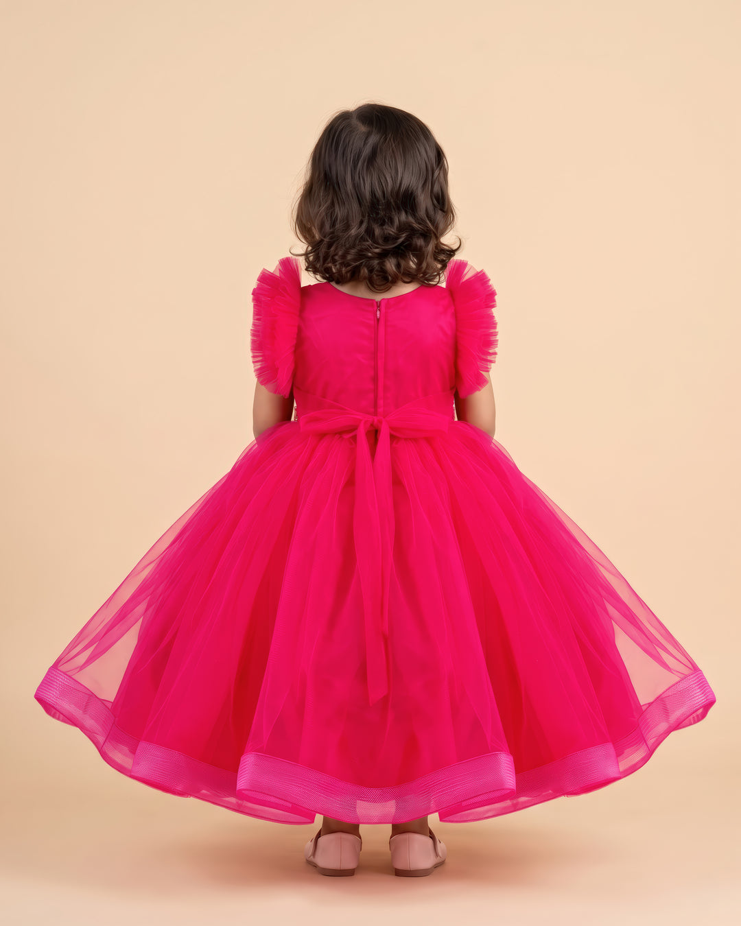 pink handwork full frock for kids - stanwells kids