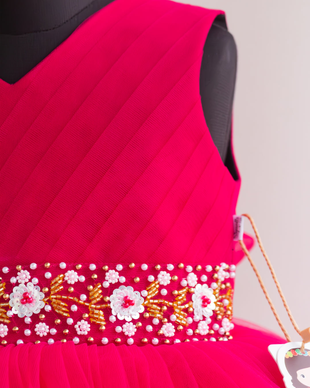 Rani Pink Party Frock Poplin Lining Flared Skirt – Stanwells Kids