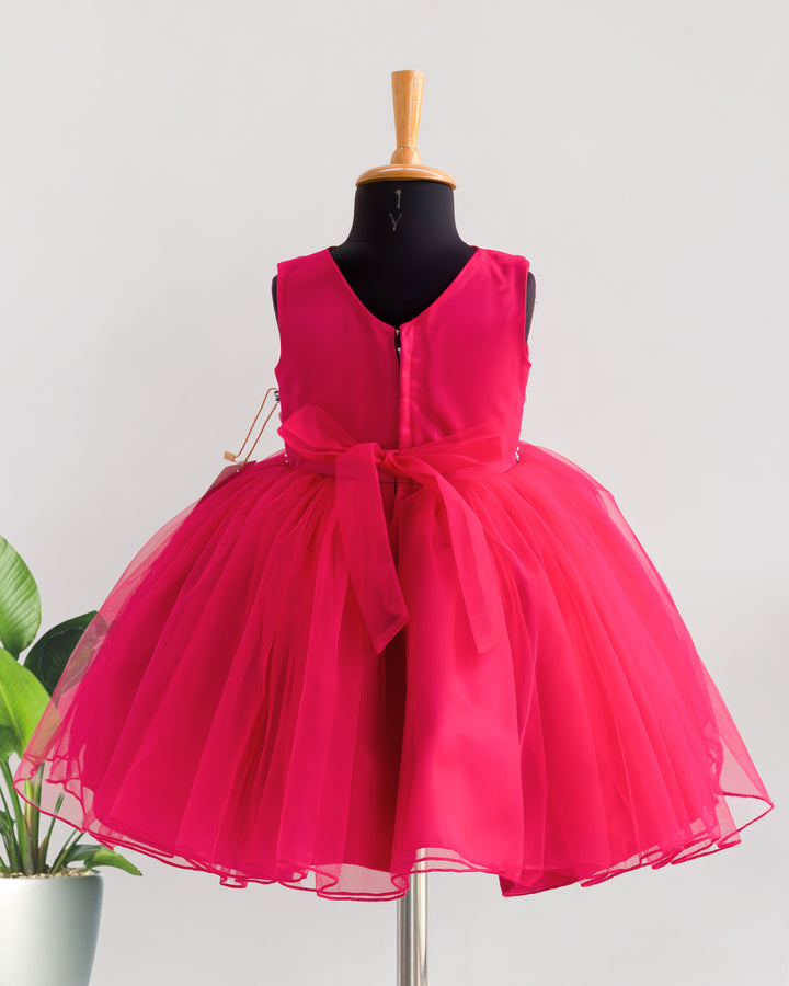 Baby Girl Ranipink Pleated Designer Birthday Frock – Stanwells Kids
