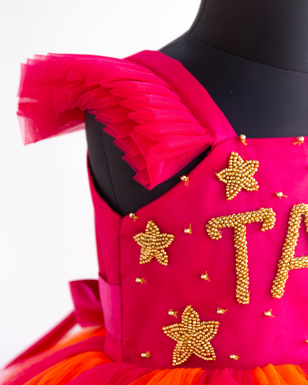 Rani Pink Orange Festive Occasion Frock for Toddler Girl – Stanwells Kids