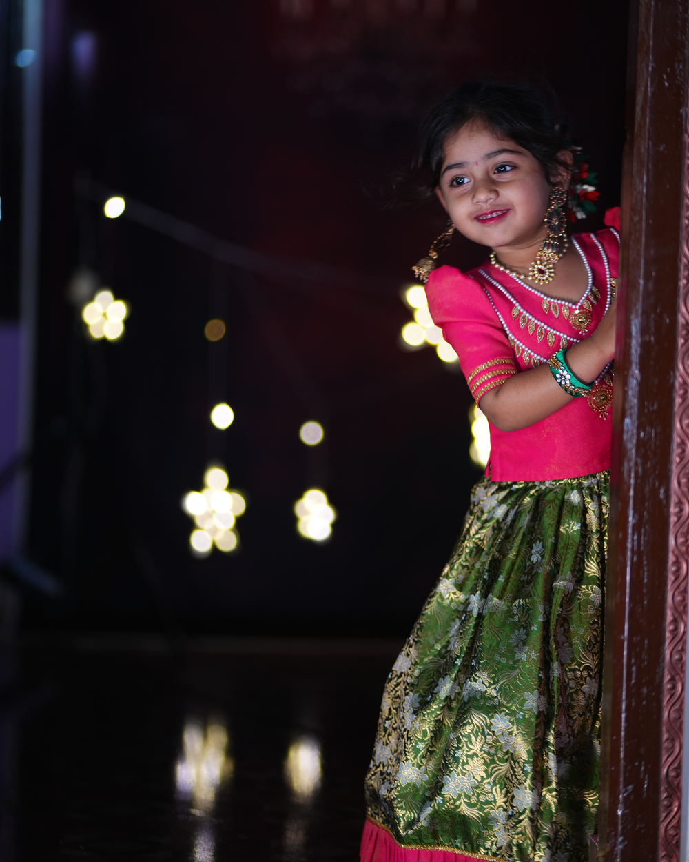Rany Pink Pea Green Banarasi Silk Lehenga, Baby Girls Birthday Dress, Designer Handwork Lehenga Choli, Festive Partywear Dress