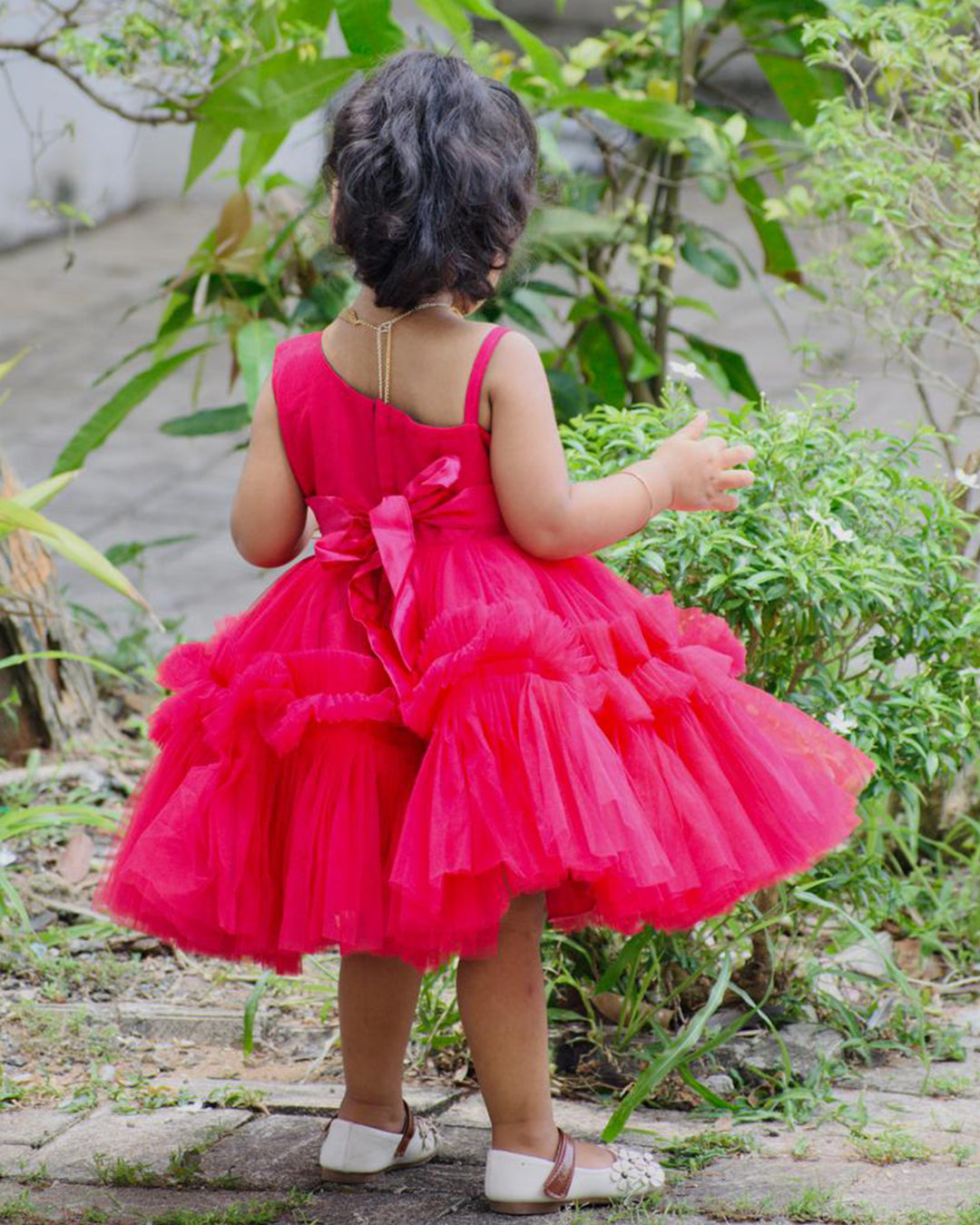 Ranypink Shade Baby Girls Birthday Dress - Pleated Ruffled Party Frock