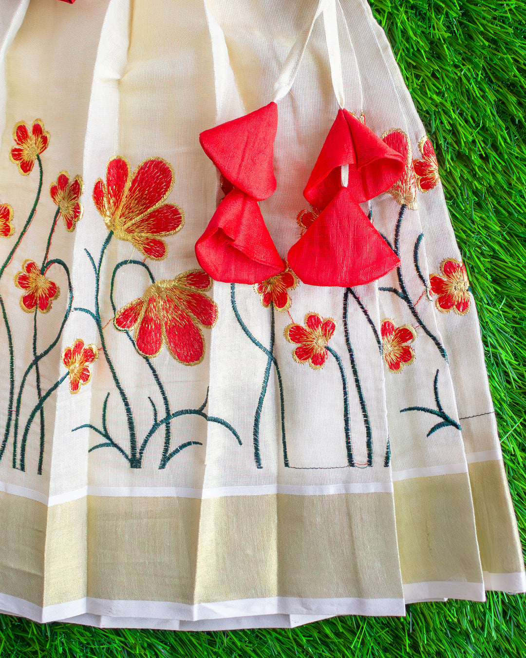 Red lime gold floral lehenga choli for baby girls, baby girls ethnic birthday dress, kids festive lehenga choli, traditional partywear dress for girls