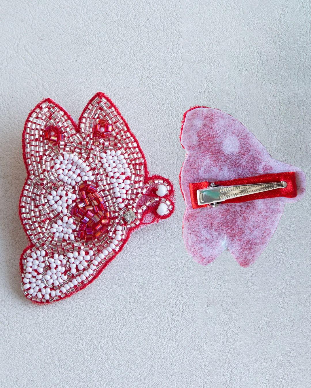 Red Shade Glitter Butterfly Theme Partywear Birthday Step Frock